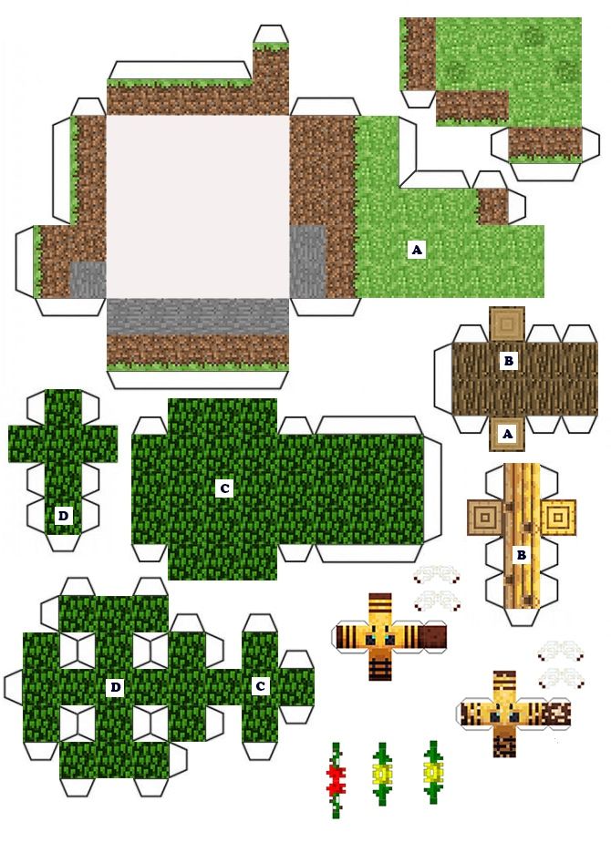 Minecraft Papercraft 3D Farm Set - Paperdiorama - Donwload Free Paper Model