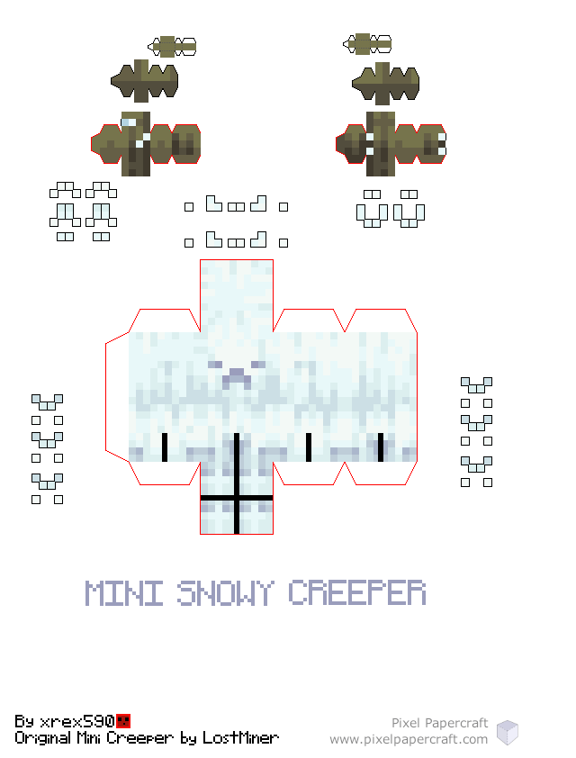 Pixel Papercraft - Mini Creeper (Creeper Overhaul Texture)