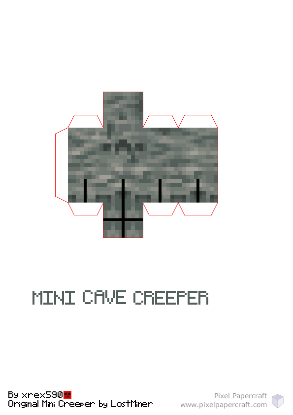 Pixel Papercraft - Mini Creeper (Creeper Overhaul Texture)