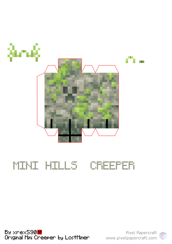 Pixel Papercraft - Mini Creeper (Creeper Overhaul Texture)