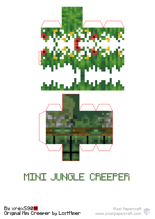 Pixel Papercraft - Mini Creeper (Creeper Overhaul Texture)