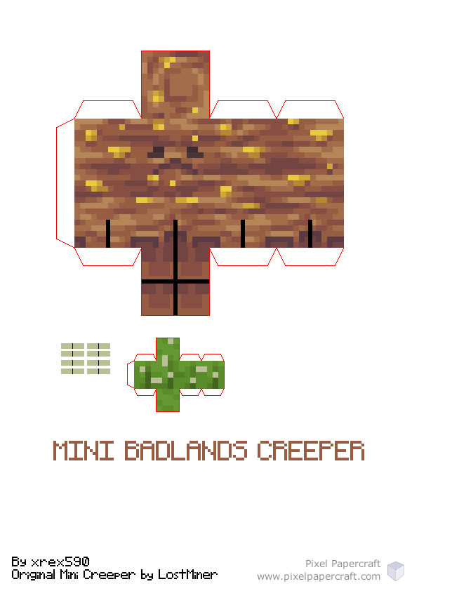 Pixel Papercraft - Mini Creeper (Creeper Overhaul Texture)