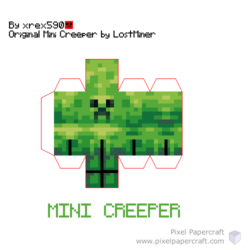 Pixel Papercraft Mini Creeper Creeper Overhaul Texture