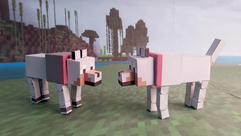 Wolf Cube Minecraft Papercraft  Free Printable Papercraft Templates