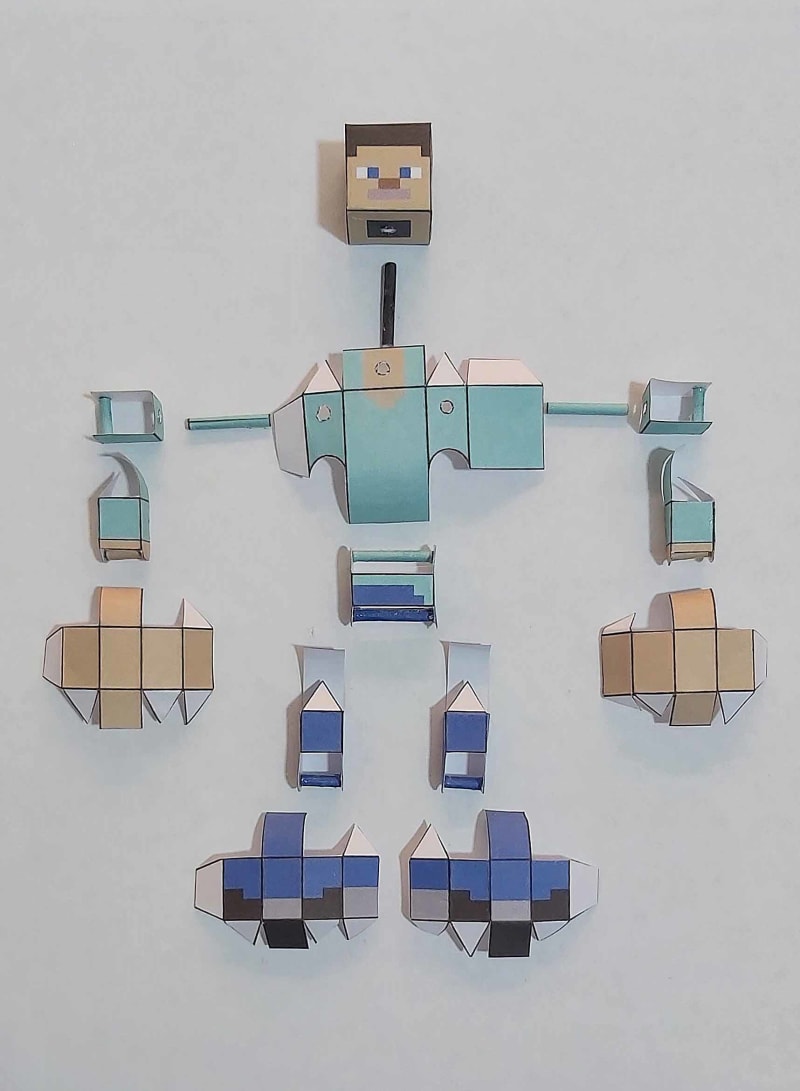 How to make a Minecraft Papercraft Bendable Steve 