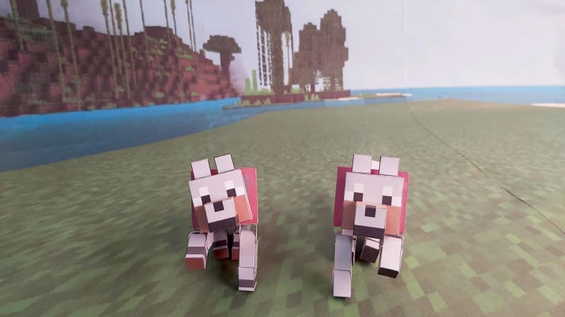 How to make a Minecraft Papercraft Bendable Wolf (sits down)