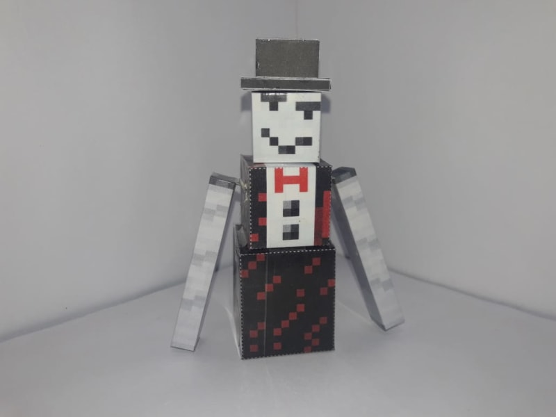 OC] Snow Golem, cardboard papercraft : r/Minecraft