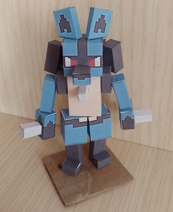 Pixel Papercraft Lucario Pokemon