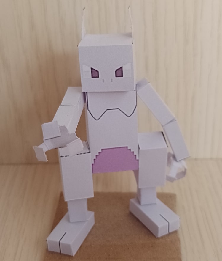 Pixel Papercraft Mewtwo Pokemon