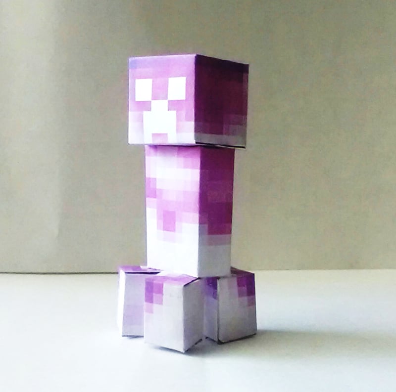 Papercraft Cake Creeper Minecraft Cake Creeper, Minecraft