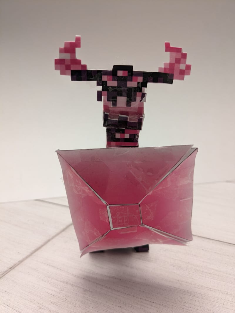 Pixel Papercraft - Heart Of Ender with Light Effect (Minecraft
