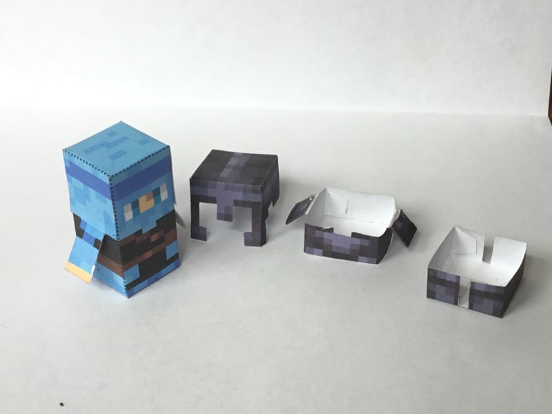 Papercraft Minecraft Mobs Papercraft Steve with Diamond Armor