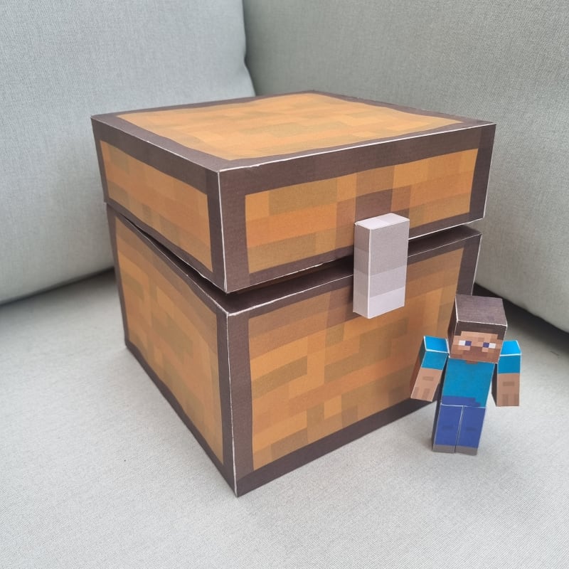 DIY Minecraft Chest  Upcycling Watch Box into Fun Storage 