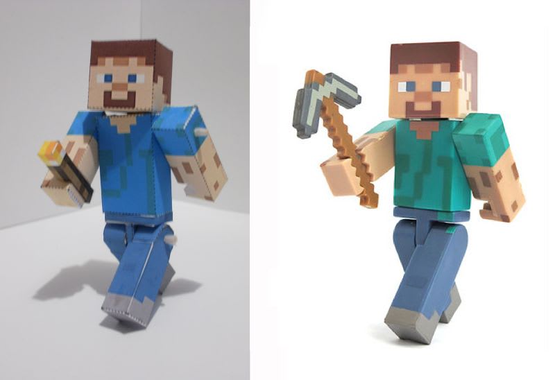 minecraft steve action figure