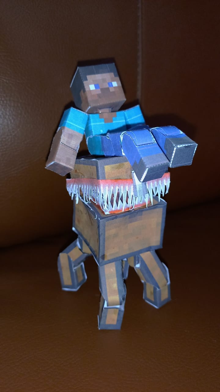 Steve and Herobrine Paper Craft Model