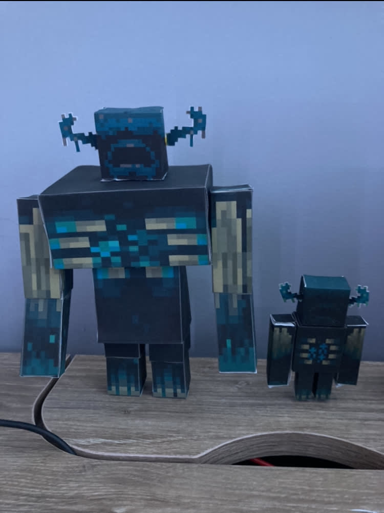 DIY Minecraft Warden From Scratch, Minecraft Papercraft Warden