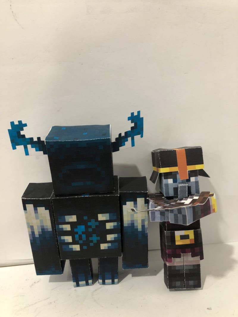 DIY Minecraft Warden From Scratch, Minecraft Papercraft Warden