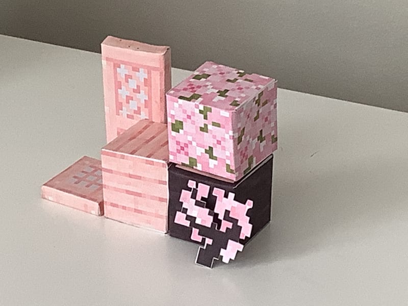 Minecraft Cherry Blossom with paper and magnets : r/oddlysatisfying