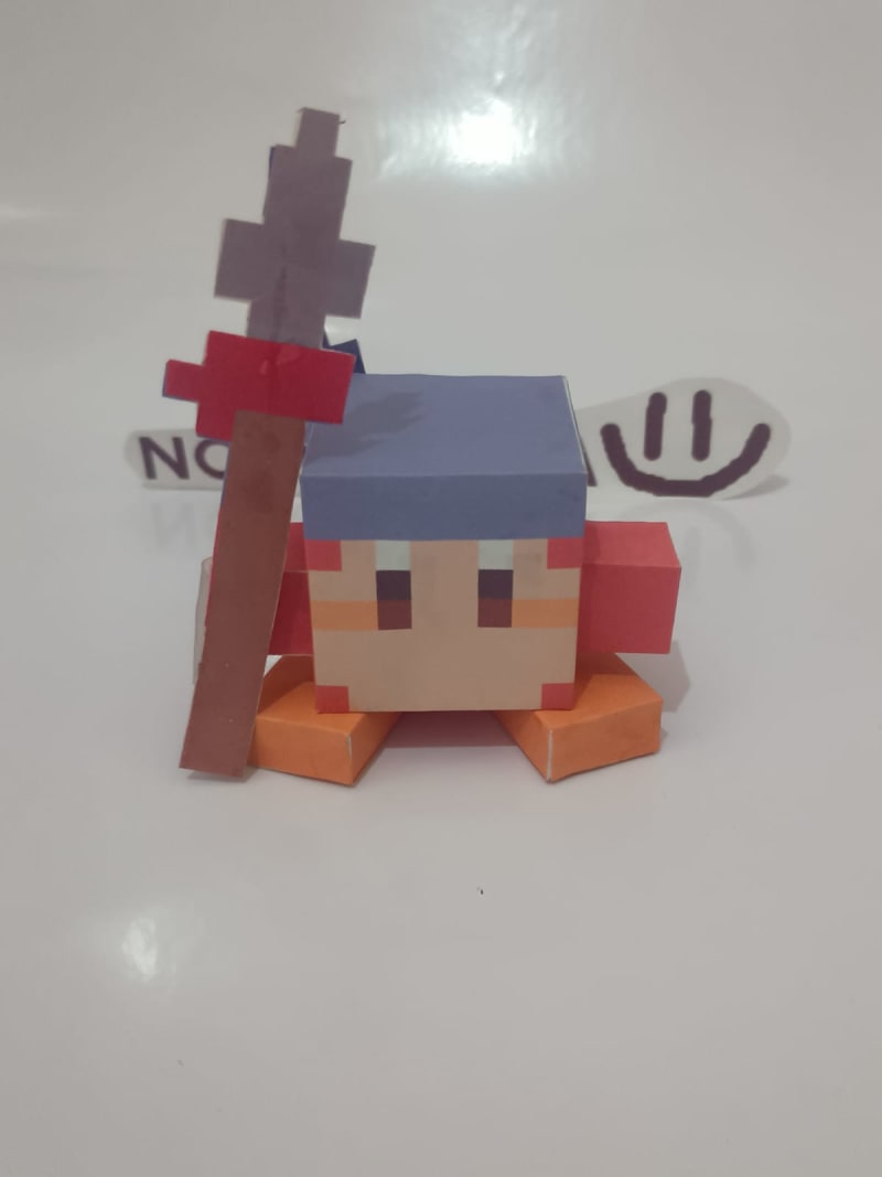 Bandana Waddle Dee (kirby) - Pixel Papercraft