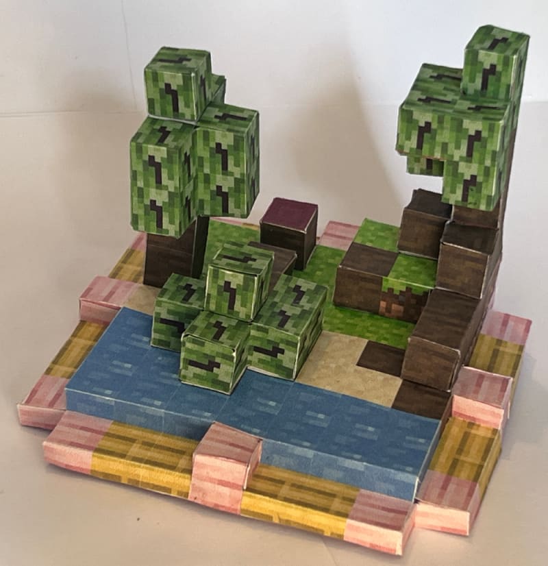 Pixel Papercraft Tiny Diorama Collection No2 Cutting Wood Mini Textures 