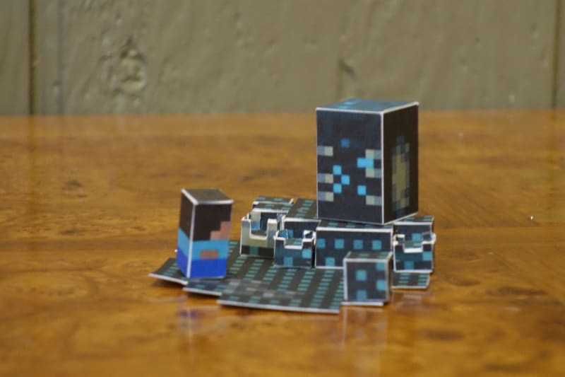 Pixel Papercraft Toy Deep Dark Diorama 