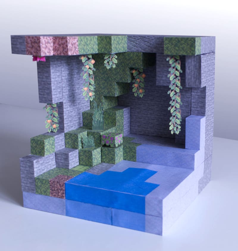 Create Your Own Stunning Lush Cave Diorama with DIY Minecraft Papercraft -  Step-by-Step Tutorial 