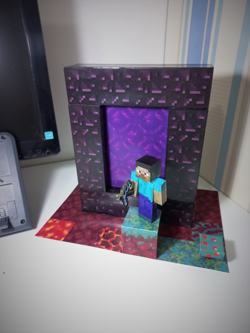 Minecraft Paper model Portal Farm, paper craft transparent