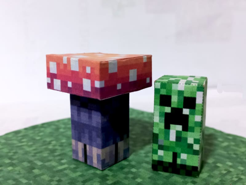 Pixel Papercraft - Mushroom creeper (creeper overhaul)