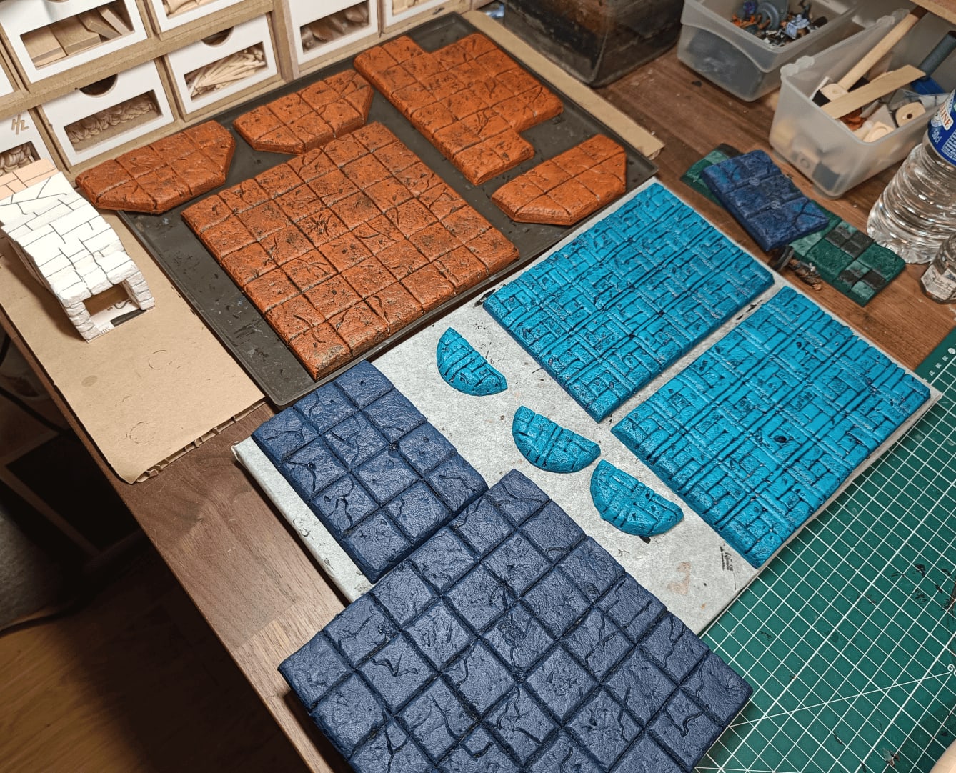 Each room with distinct color scheme looking good at this stage