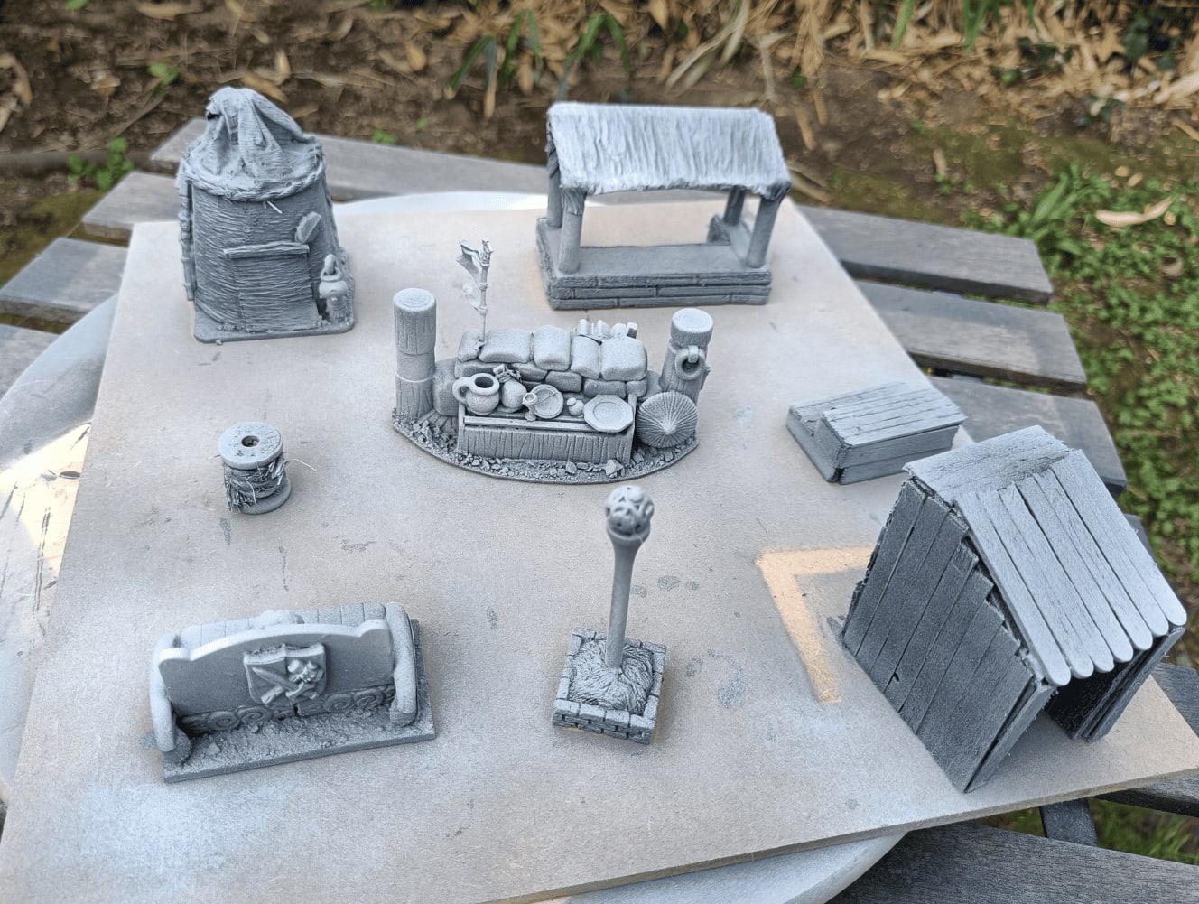 Zenithal priming with white paint from above