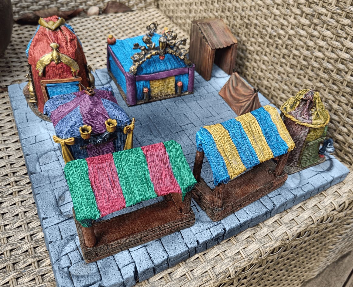 Finished and varnished fairground elements