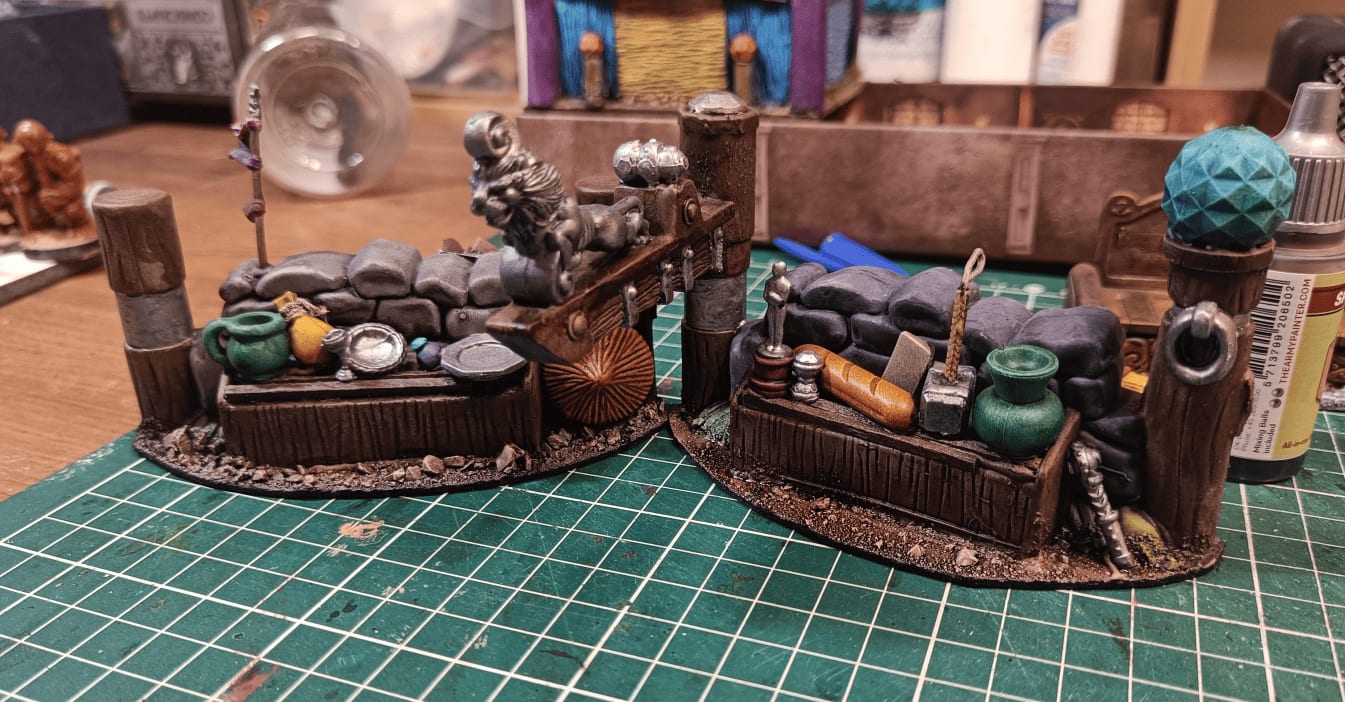 Completed wall with all details painted together