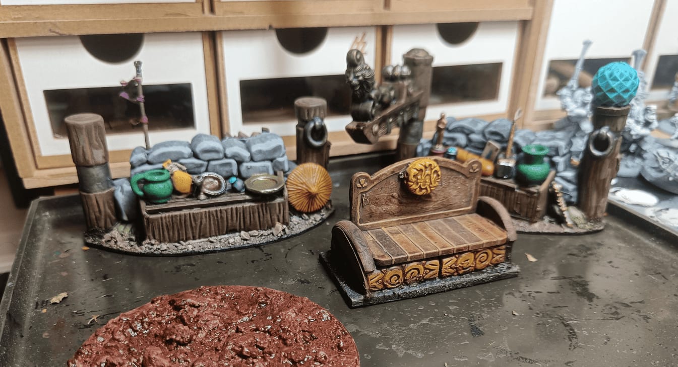 Final piece with edge highlighting on bricks and wood