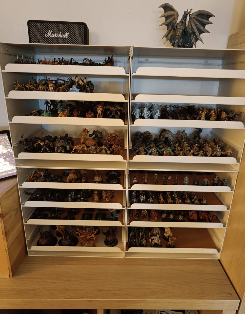 IKEA paper storage shelves repurposed for miniature display