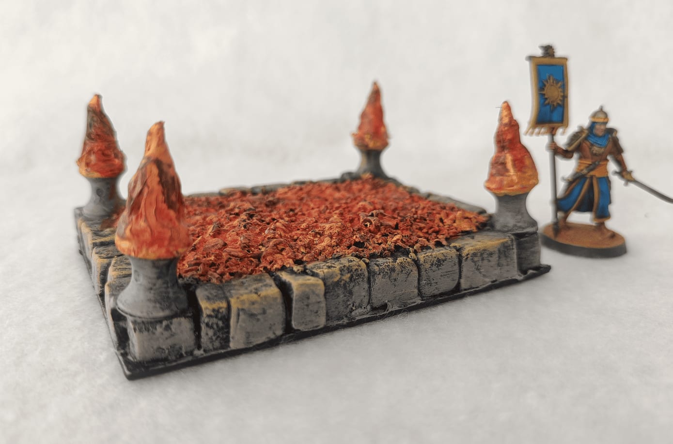Slightly blurry photo showing solid construction of terrain piece