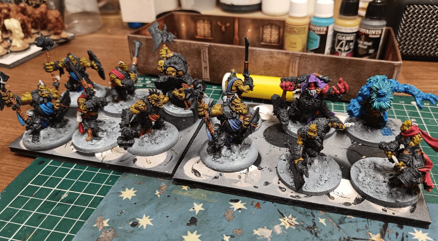 Metal parts basecoated with Grim Black speedpaint