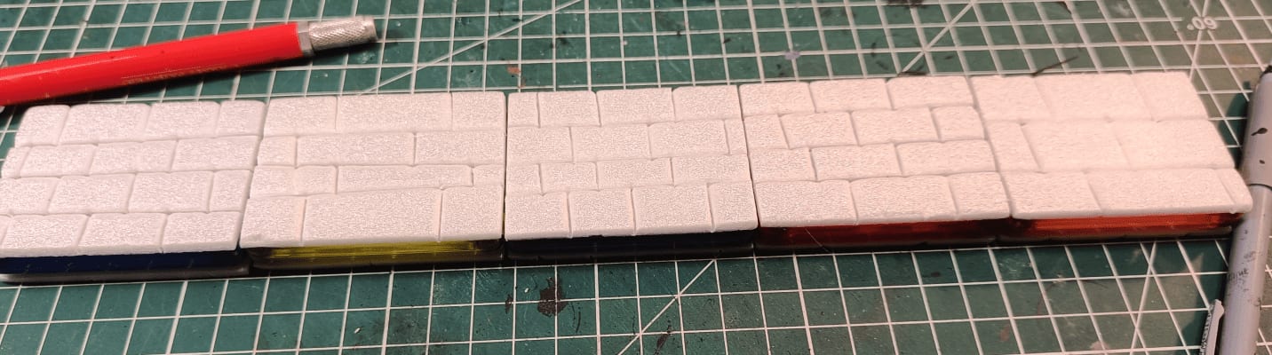 Rectangular pieces converted into vertical walls