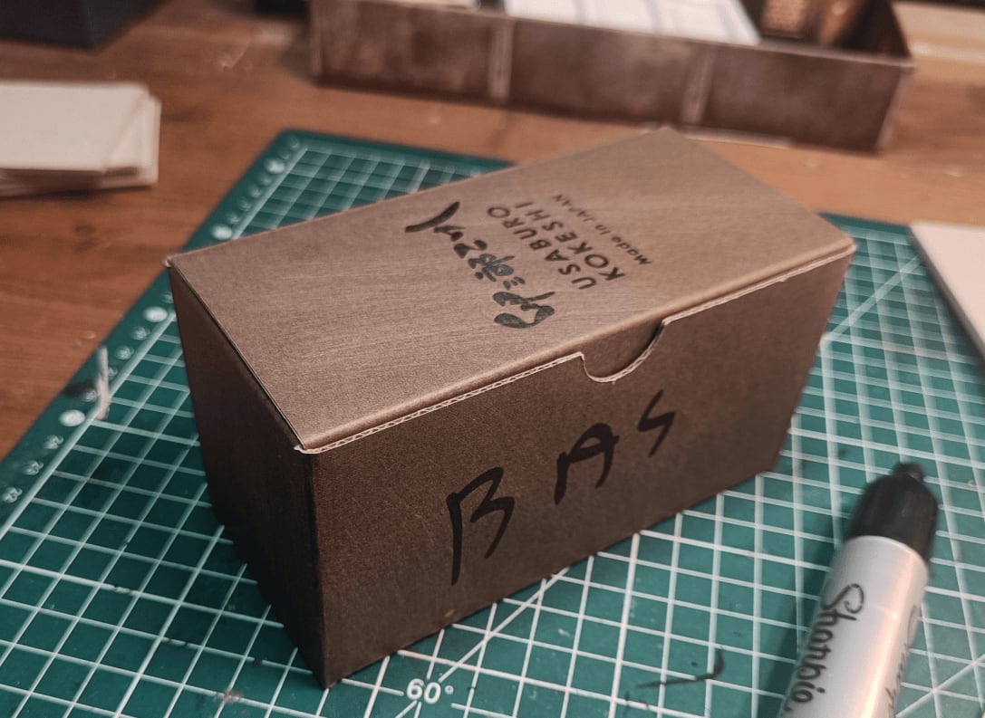 Basic house structure built around cardboard box