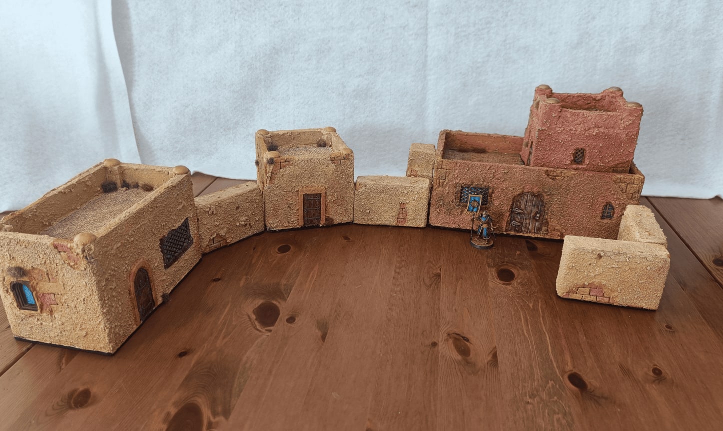 Overview showing bright blue windows reflecting sky