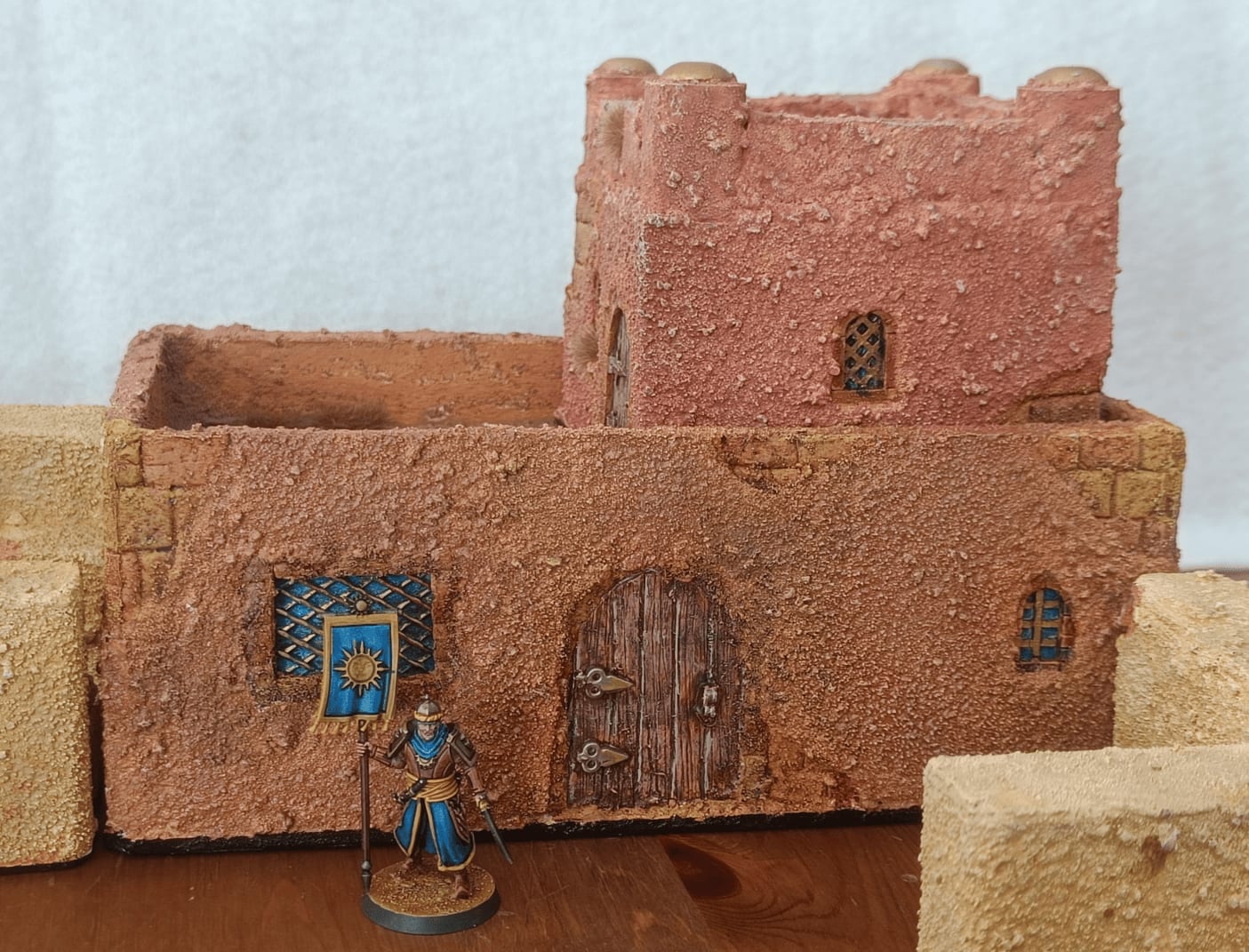 Stacked house showing modular construction