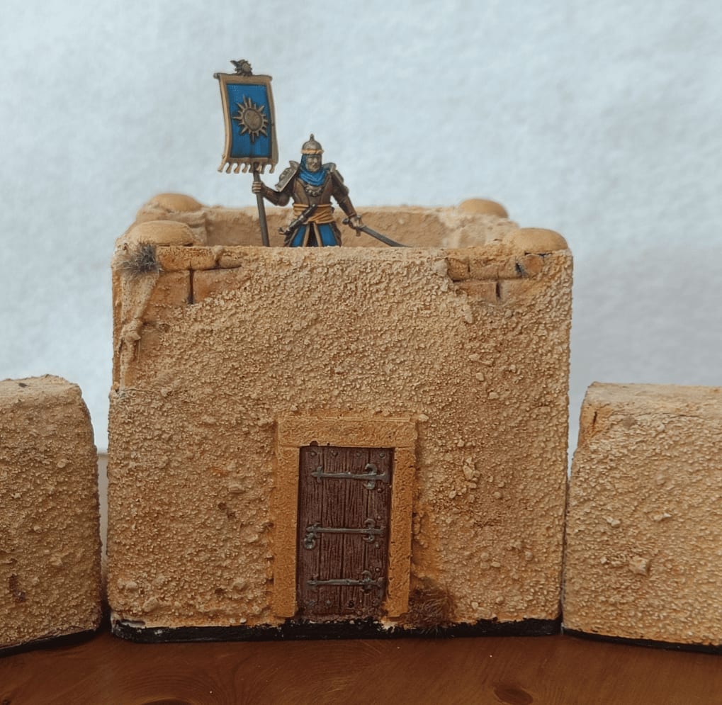 Close-up of resin-cast Zombicide door from silicone mold