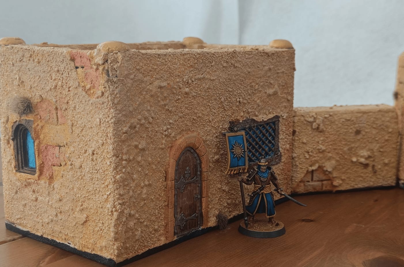 Detail shot of desert houses with tan color scheme