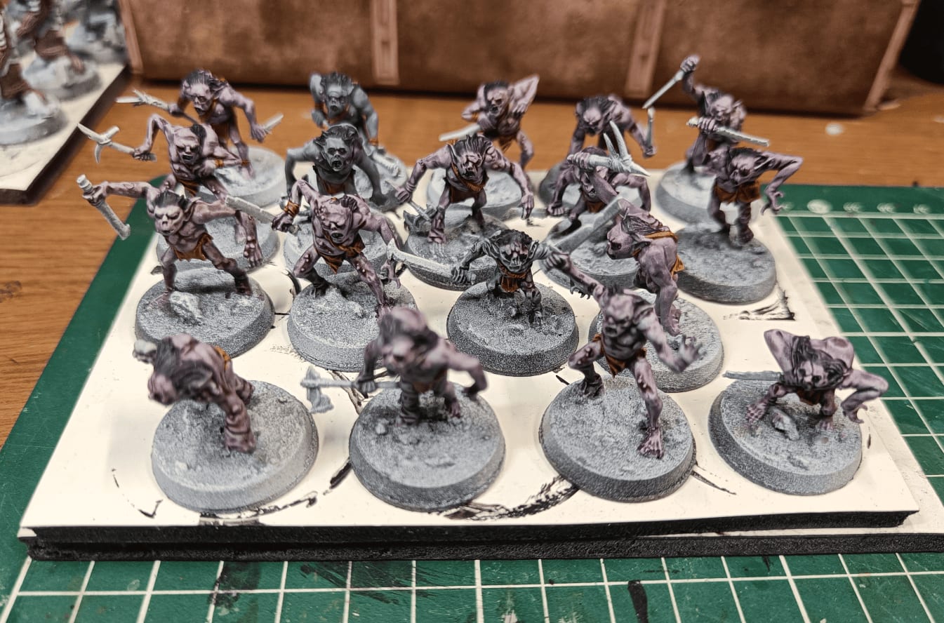 Troglodytes with base colors applied in blue and pink speedpaint tones