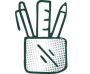 Icon showing pencils in a pot