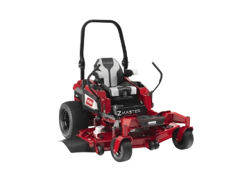 Toro brand red riding mower.