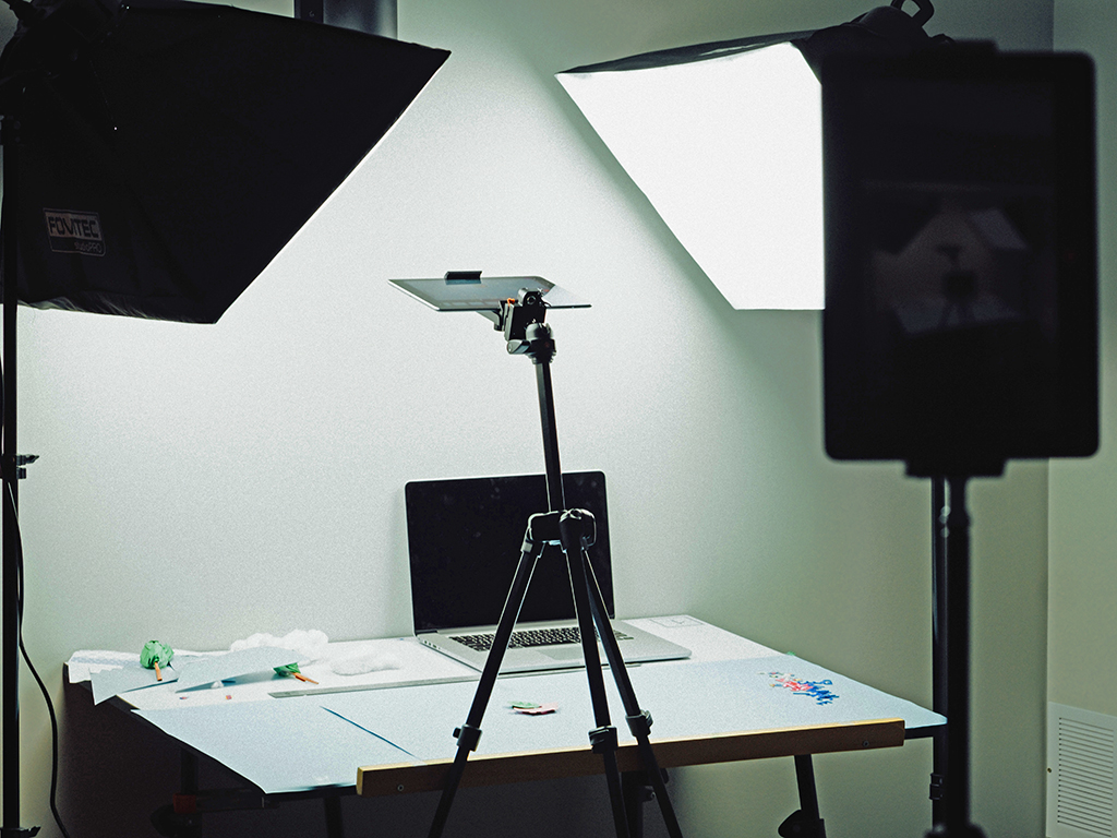 Set up the studio for product photography