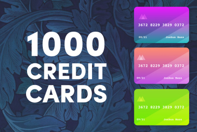 1000 Colored Credit Cards