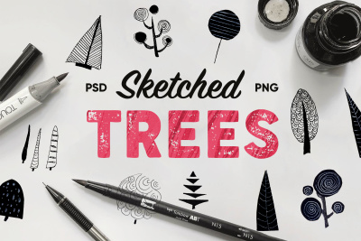 Sketched Trees Pack