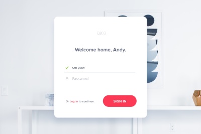 Sign Up / Log In Widget