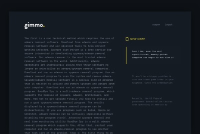 Gimmo – Note Editor Web App